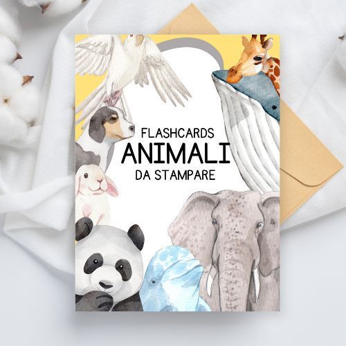 flashcards animali da stampare