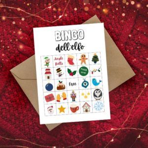 cartelle bingo da stampare per bambini - gioco dell'elfo di babbo natale