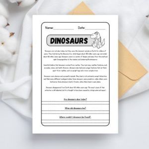 dinosaurs reading comprehension lettura e comprensione in inglese