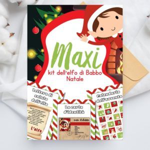 maxi kit dell'elfo di babbo natale da stampare