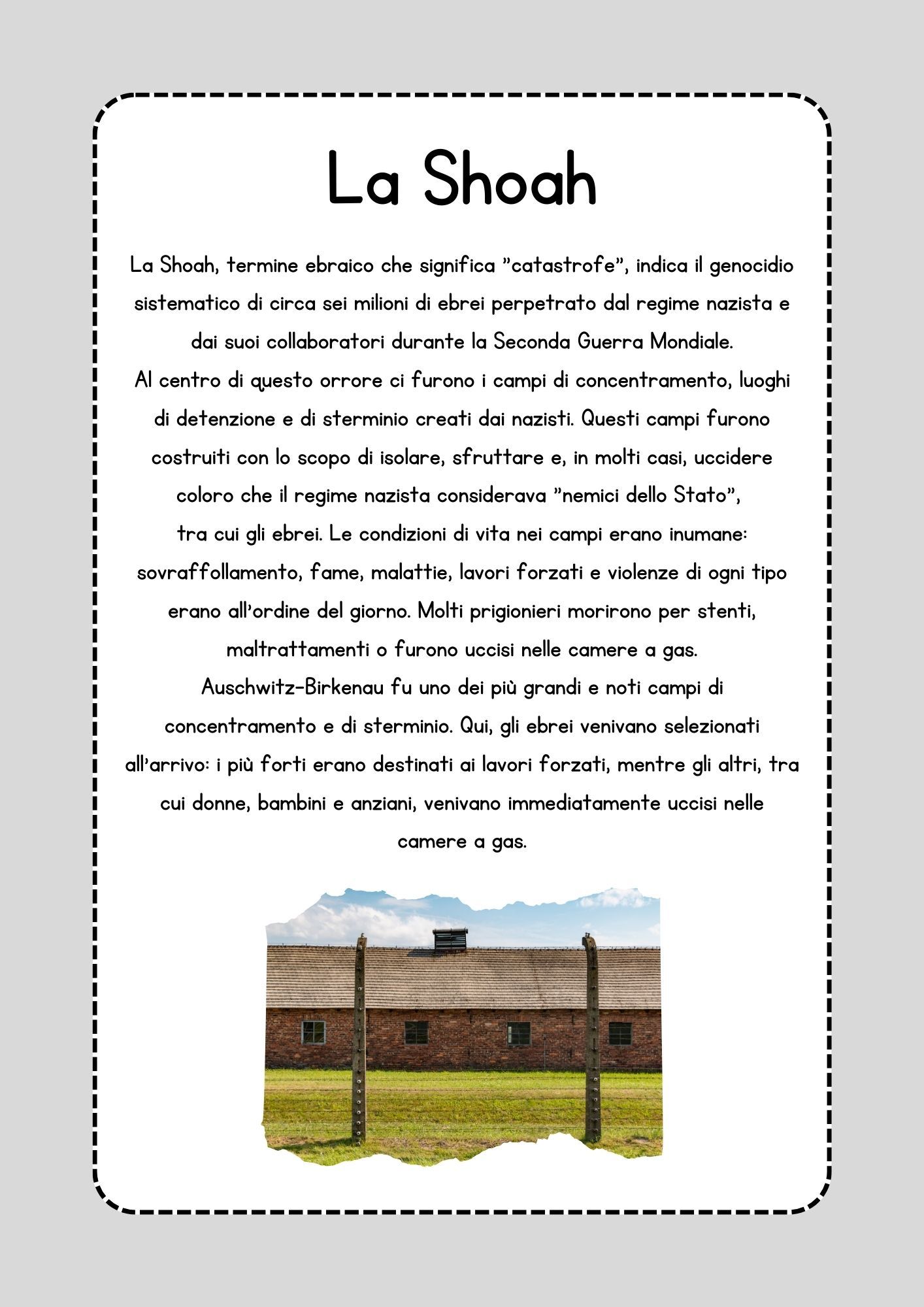 lettura e comprensione shoah