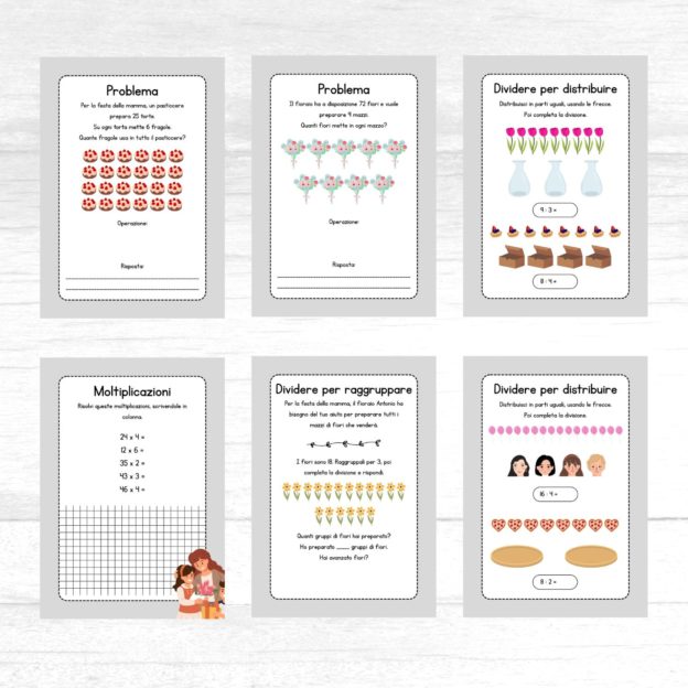 Schede di matematica per la festa della mamma per la classe seconda della scuola primaria - immagine 2